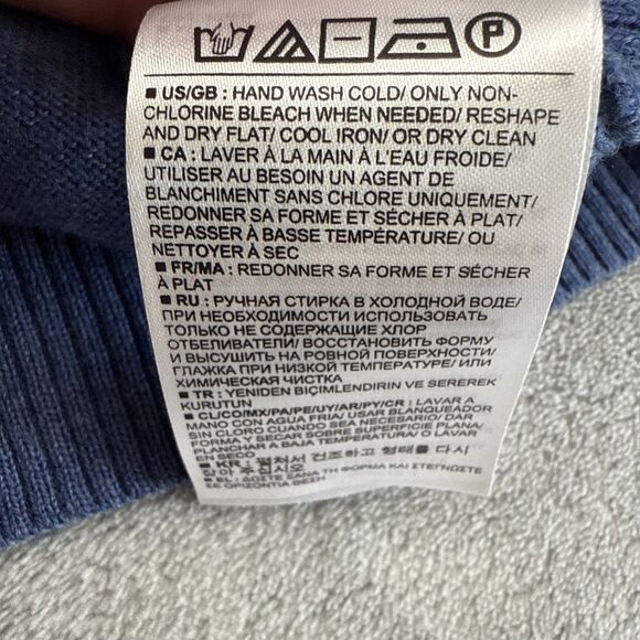 Banana Republic Sweater Men's XL Blue Extra Fine Italian Merino Long Sleeve - Picture 5 of 8